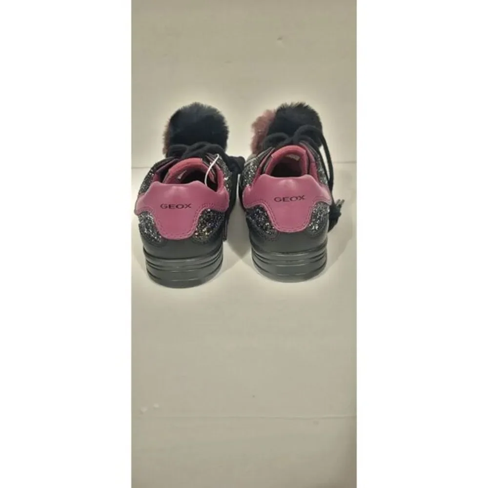 Geox Sneakers Girls Black/Rasberry Fur‎ decorations size 1 - Picture 5 of 12